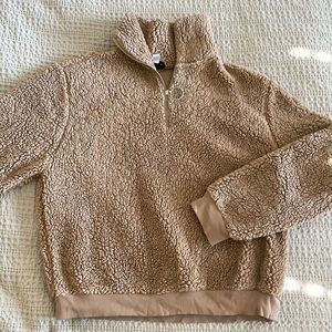 Topshop Camel Sherpa pullover